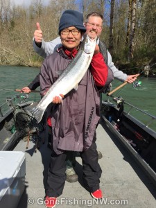 Andy on the Cowlitz with his first steelhead